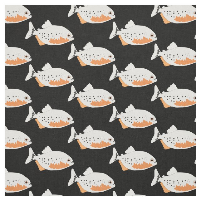 Tela Piranha Fish Red Bellie Piranhas Fun Fun (Retal)