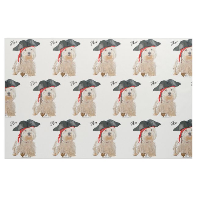 Tela Pirata Westie ("Cuarto gordo" (fat quarter))