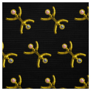 Tela PISCES GOLD ZODIAC BIRTHDAY JEWEL Y PEARLS Black