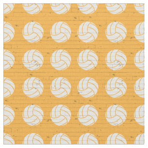 Tela Piso de madera de voleibol amarillo con patrón