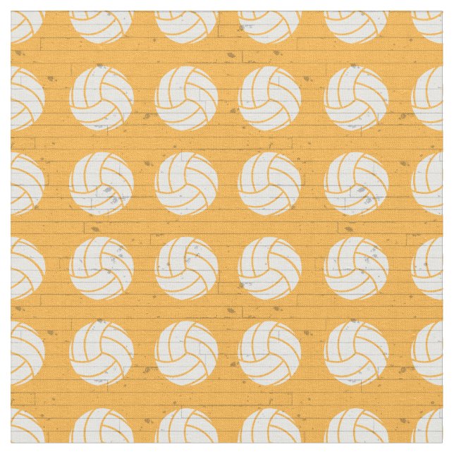 Tela Piso de madera de voleibol amarillo con patrón (De cerca)
