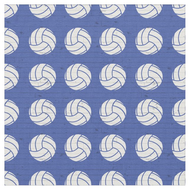 Tela Piso de madera de voleibol azul con estampado (De cerca)