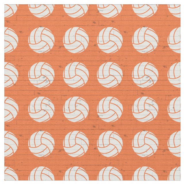 Tela Piso de madera de voleibol naranja (De cerca)