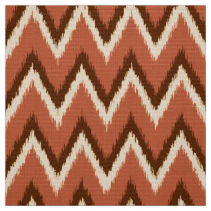 Tela Pistas de Chevron Ikat - Arroz, marrón y beige