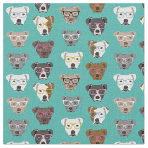 Tela Pitbulls con gafas turquesas