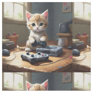 Tela "Pixel Paws: The Gamer Kitten in Action"