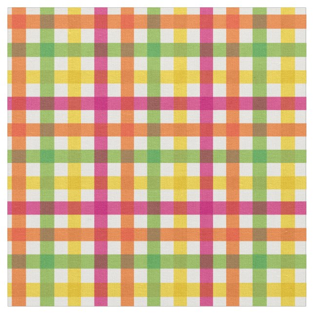 Tela Placa de arcoiris de verano rosa y amarillo naranj (De cerca)