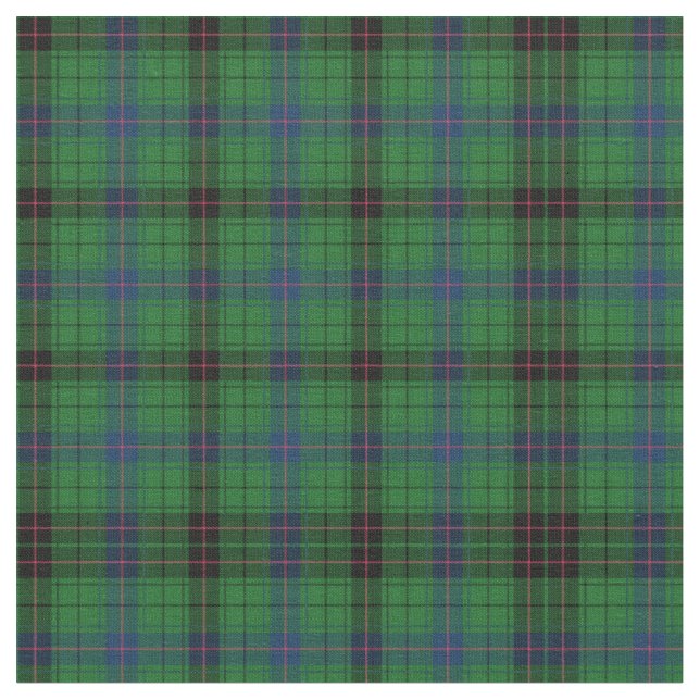 Tela Plaid Clan Davidson Tartan Green Black Check (De cerca)