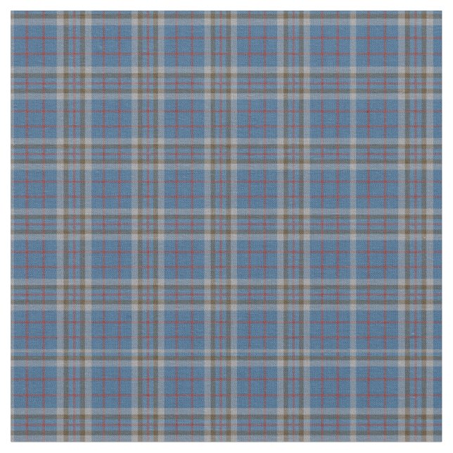 Tela Plaid Clan Thompson Tartan Gray Blue Check (De cerca)