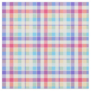 Tela Plaid Femenino Morado, Rosa y Azul