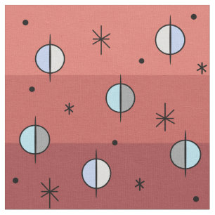 Tela Planes de edad del espacio retro estrellas Salmon