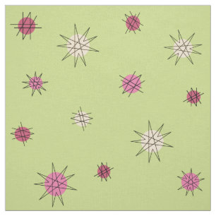 Tela Planetas Starburst de la Edad Atómica Lime Green