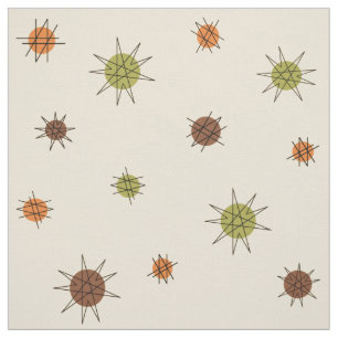Tela Planetas Starburst de la Edad Atómica Tan Brown
