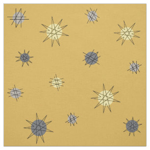 Tela Planetas Starburst de la era atómica Ochre Gray