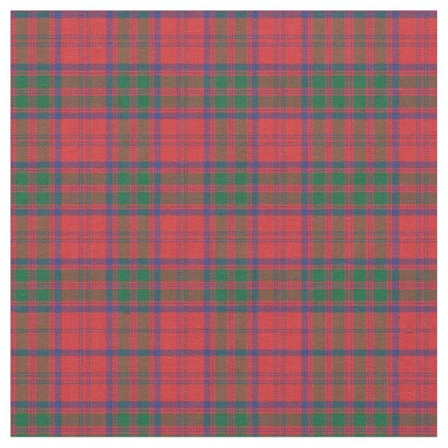 Tela Plant Clan Grant Tartan Green Red Blue Check (De cerca)