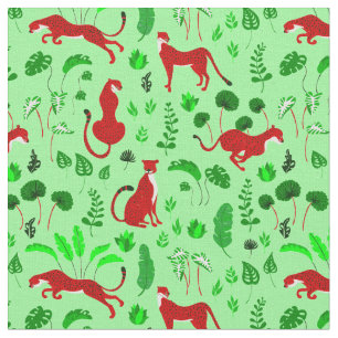 Tela planta de leopardo de los navidades cheetah monste