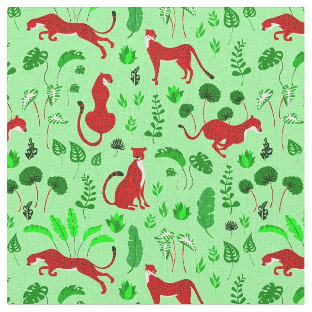 Tela planta de leopardo de los navidades cheetah monste (De cerca)