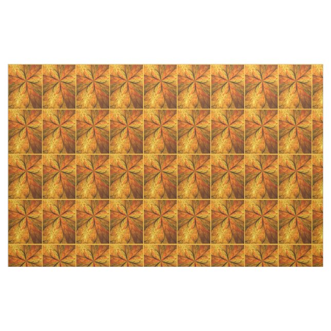 Tela Planta de otoño, hoja de arte fractal abstracta mo ("Cuarto gordo" (fat quarter))