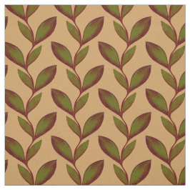 Tela Planta de patrón de hojas sin soldadura Beige y Gr