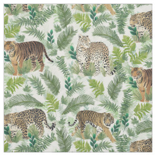 Tela Plantas de selva de tigres leopardos modernos