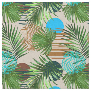 Tela plantas paradisíacas patrón hawaiano