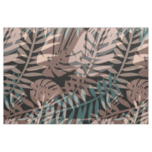 Tela Plantas tropicales jungla tropismo hojas de beige
