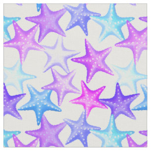 Tela Playa de Verano Náutica Multicolor Pastel Starfish