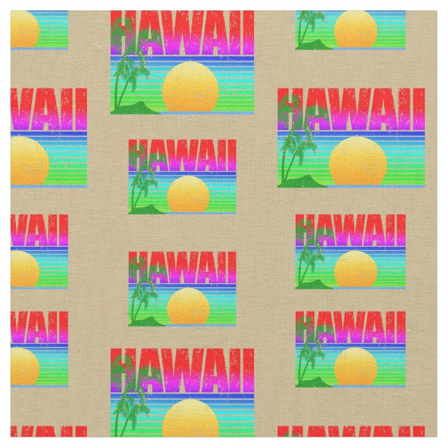 Tela Playa Retro Hawaii Sunset (De cerca)