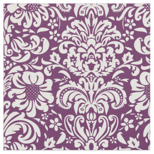 Tela Plum Purple Floral Damask