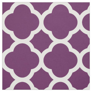 Tela Pluma Púrpura Moderna Quatrefoil a gran escala