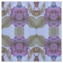 Tela Pluma púrpura y verde oliva y azul