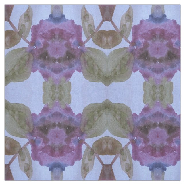 Tela Pluma púrpura y verde oliva y azul (Retal)