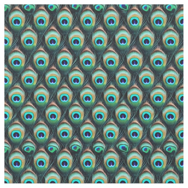 Tela Plumas de pavo real - 2 (De cerca)