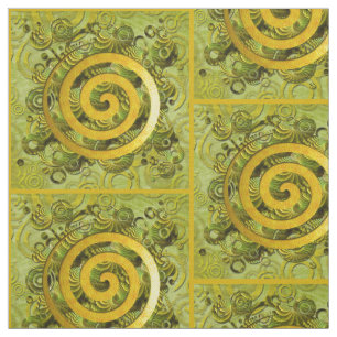 Tela Poder de curación Verde dorado espiral + tus ideas