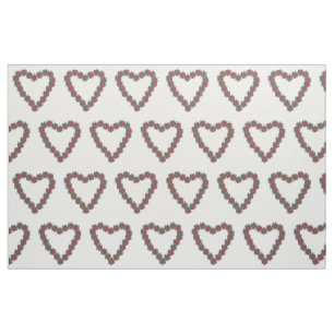 Tela Poinsettia Hearts Red Green Navidades Blancos Fabr