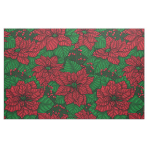 Tela Poinsettia, patrón de Navidades