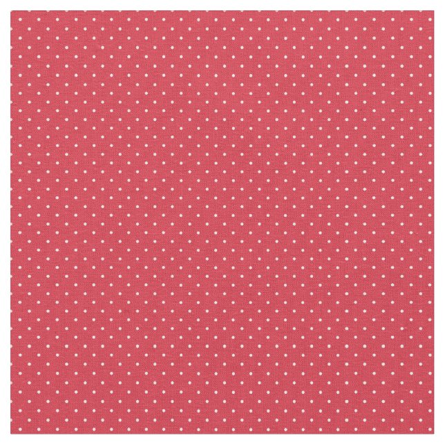 Tela Polca roja y blanca punteada (De cerca)