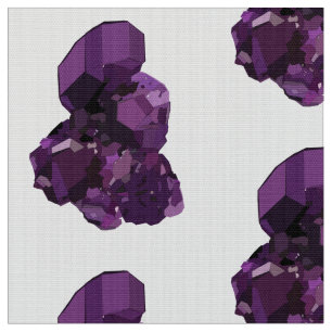 Tela Poliéster Amethyst Crystal Stone Fabric Poplin