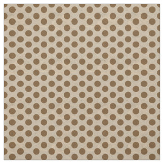 Tela Polk Dots Brown sobre Tan Fabric