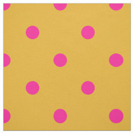 Tela Polka Dot rosa brillante y Naranja Marigold