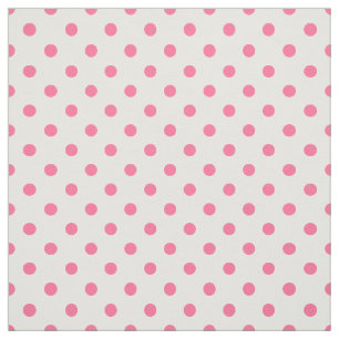 Tela Polkadots rosados y blancos - Tejido de algodón de