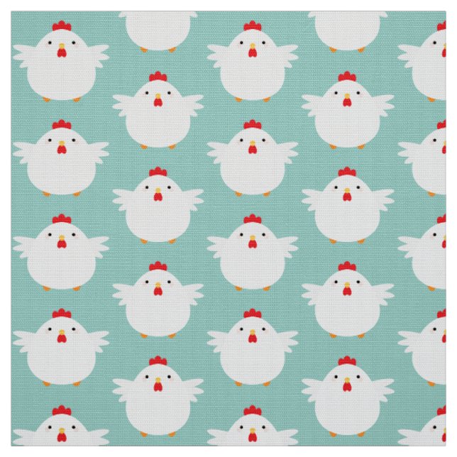 Tela Pollo blanco lindo en modelo azul claro (Retal)