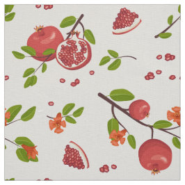 Tela Pomegranadas en la línea blanca de algodón o polié