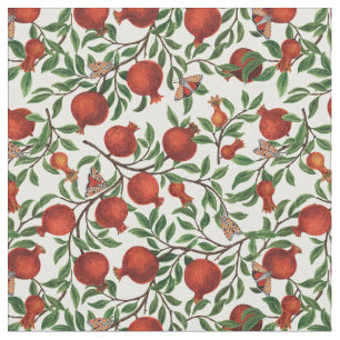 Tela Pomegranatos y Bella Moths sobre blanco roto