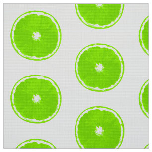 Tela Pop Art Lime Slices - fondo blanco
