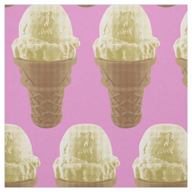Tela Pop Art Vanilla Ice Cream Cone (Retal)