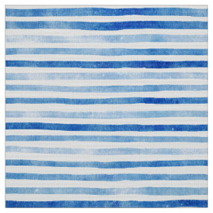 Tela Poplin patrón de tiras de agua cian-azul
