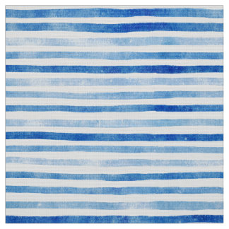 Tela Poplin patrón de tiras de agua cian-azul