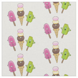 Tela Popsiques divertidos y ilustracion de helados pers