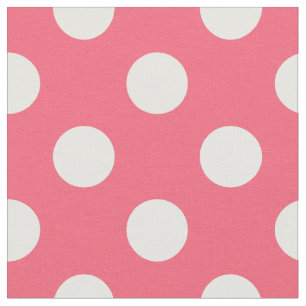 Tela Pos de polka blanca sobre el coral